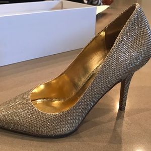 Nine West Gold Sparkling Pointed Toe Pumps